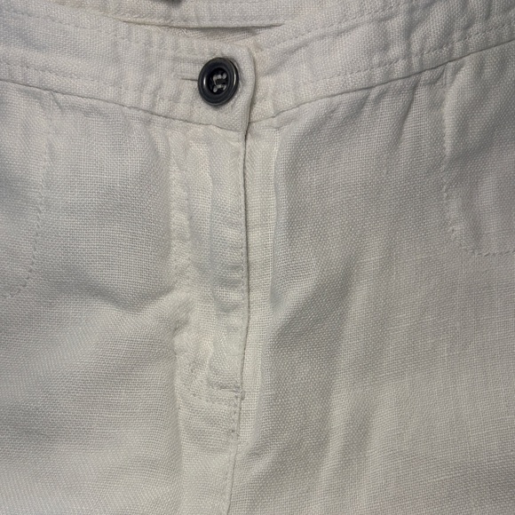 Eileen Fisher White Women’s Cropped Wide-Leg Linen Pants - Picture 3 of 4